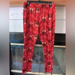 NOBO Women’s Red Nose Reindeer Leggings SZ XL (15/17)